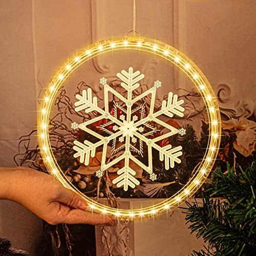 Vianočné dekorácie okenné svetlo 3D Závesné batérie ovládané LED 9,45 in Vianočné dekorácie svetlo pre vnútorné