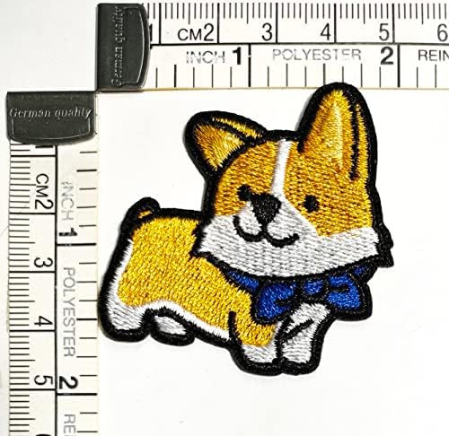 Kleenplus 2ks. Pes Corgi Cartoon Deti Deti Patch Vyšívané Železo Na Odznak Šiť Na Patch Oblečenie Výšivka Nášivka