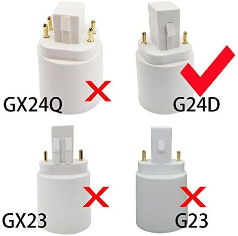 Adaptér E-Simpo G24d na E27, adaptér 2p svetelnej zásuvky, 21,8 mm, G24 na E26/E27, konvertor základne lampy