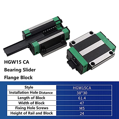 Mssoomm 15mm Hgw15 CNC štvorcová lineárna vodiaca lišta súprava 4ks HGW15-29,92 palca / 760 mm + 8ks Hgw15-CA