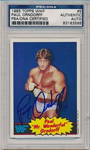 1985 Topps WWF Paul Orndorff podpísaná Karta 5 PSA / DNA autogram-podpísané zápasové karty