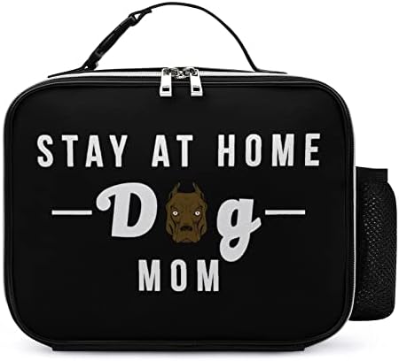 Zostaňte doma Dog Mom tlačený Obed Box izolovaný nepriepustný chladič Tote Bag opakovane použiteľný pre cestovný Pracovný piknik