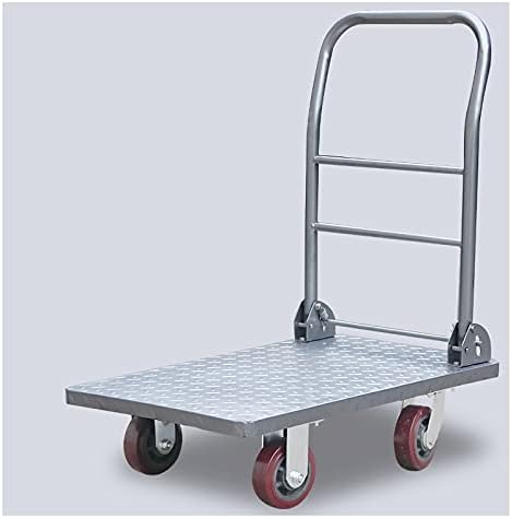 Plošinový vozík Tomyeus plošinový vozík s otočnými kolesami o 360 stupňov kovový skladací tlačný ručný vozík