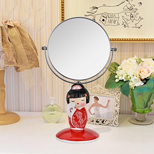 NEOCHY Mirrores Desktop Make-up Zrkadlo obojstranné Kimono bábika živice módne prenosné princezná Dressing zrkadlo