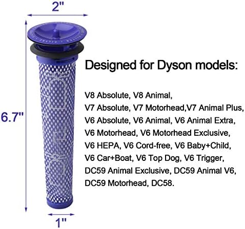 6 pack Filter náhrady pre Dyson Absolute Animal Motorhead V8+, V8, V7, V6, DC62, DC61, DC59, DC58 vákuum, nahrádza