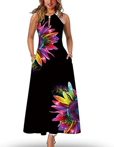 Dámska letná móda 2023, dámske ležérne Sexy dlhé šaty šaty s potlačou s okrúhlym výstrihom