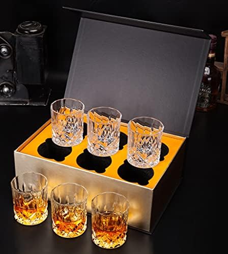 Zsqhd whisky okuliare Sada 6,10 oz/300ml staromódny krištáľové sklo pre likér Scotch Bourbon Kuchynské Doplnky