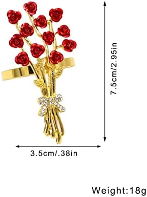 ZLXDP 6ks krúžky na obrúsky z ružového kvetu krúžky na perlové kvetinové obrúsky na večere svadby