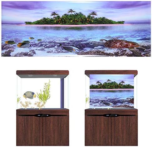 Zerodis akvarijné pozadie plagát, PVC akvárium dekorácie nálepka pláž pozadia dekorácie papier 3D efekt lepidlo