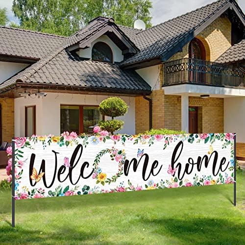 Veľký uvítací domovský Banner 71 x 15,7 palca jar leto jeseň kvetinový klaster Vitajte Banner yard Sign Decoration