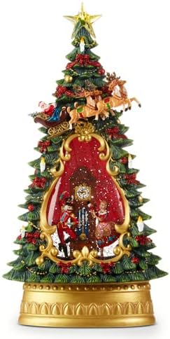 RAZ dovoz Luskáčik baletný Hudobný osvetlený vodný strom, výška 13,75 palca, Vianočná výzdoba, sviatočné obdobie,